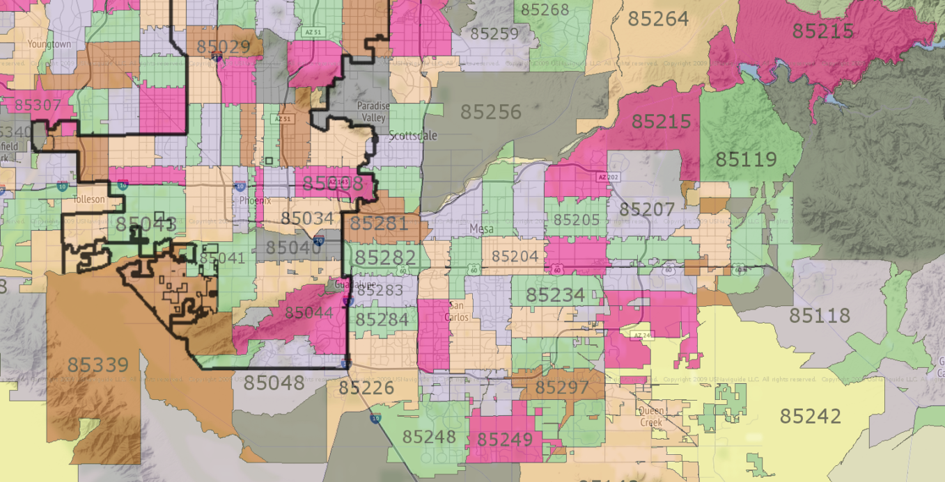 Phoenix Zip Code Map 2023