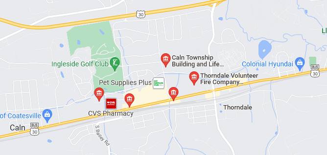 Thorndale PA dispensary map